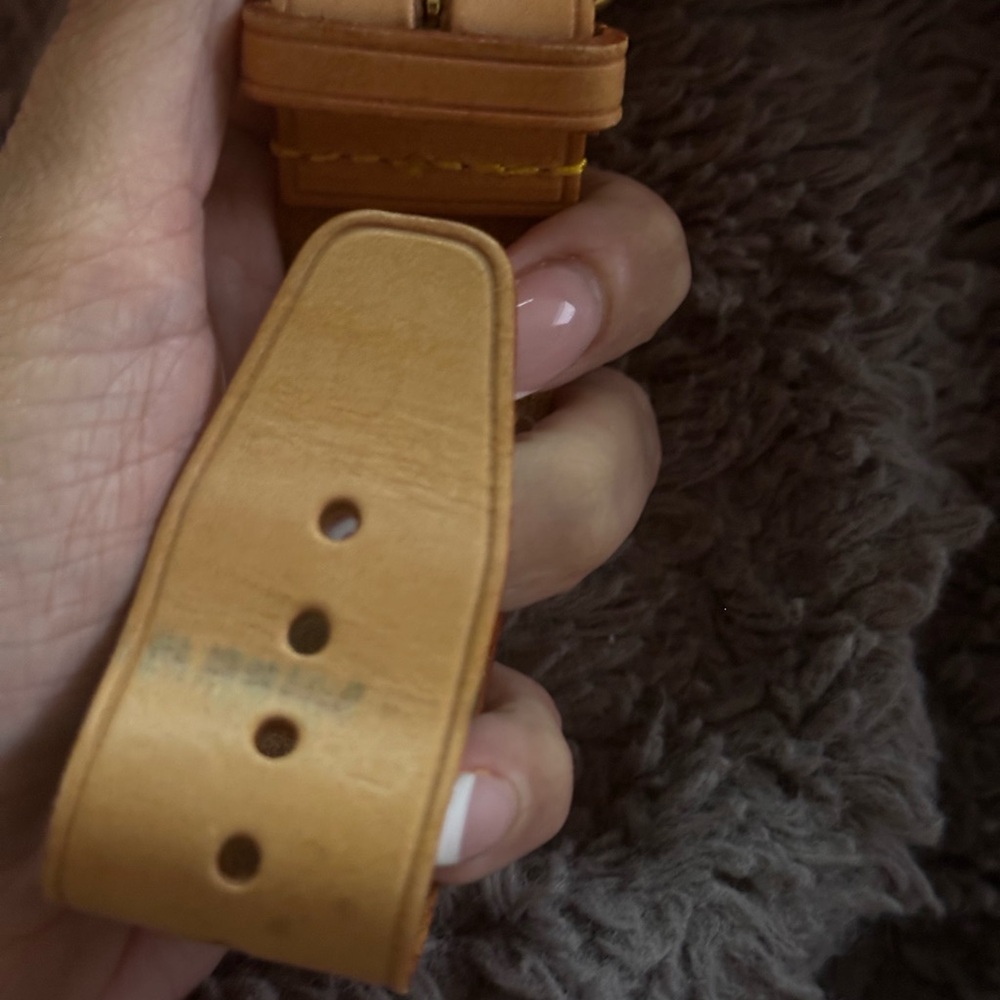 Authentic pre owned Louis Vuitton Gold and Tan Belt for Bag - Picture 3 of 5